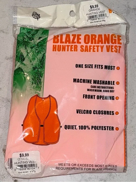 NWT-Blaze Orange Hunter Safety Vest - High Visibility-Hunting - Picture 1 of 2
